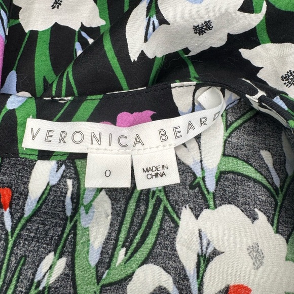 VERONICA BEARD Janis Ruched Floral-Print Dress Size 0. - Picture 13 of 16